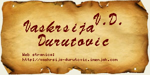 Vaskrsija Durutović vizit kartica